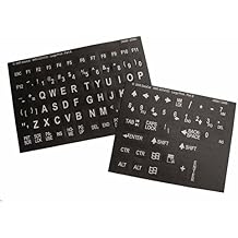 EZKey Labels Computer Keyboard Stick-ons White on Black