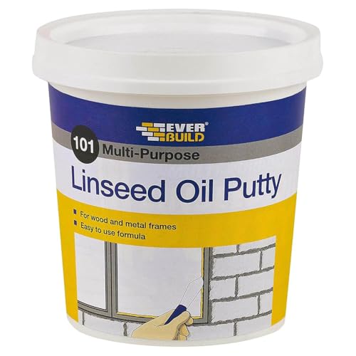 Everbuild 101 Multi-Purpose Linseed Oil Putty Suitable for Single Pane Glass Natural 1kg