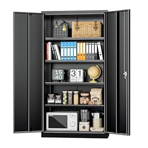 INTERGREAT Metal Storage Cabinets 72” Black Gara...