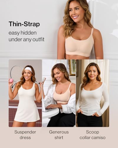 Seamless Bras Spaghetti Strap Pull On Bralette for Women Wireless Comfortable Breathable Smooth Everyday Sleep Bras3