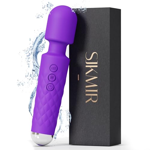 Vibrator, Wand Vibrator Strong Vibrator Wand SJKMIR with 20 Vibration Modes & 8 Speeds, Wands for Adults & Female Vibrator & Wand Massager for Women Quiet Wired (Purple)