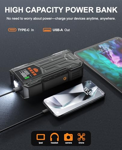 4000A Jump Starter with Air Compressor, Portable Car Battery Charger - image 4