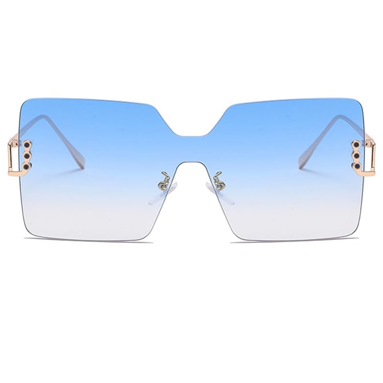 bullabulling Oversized Fashion Square Sunglasses For Women Men UV 400 Protection Gradient Frame2