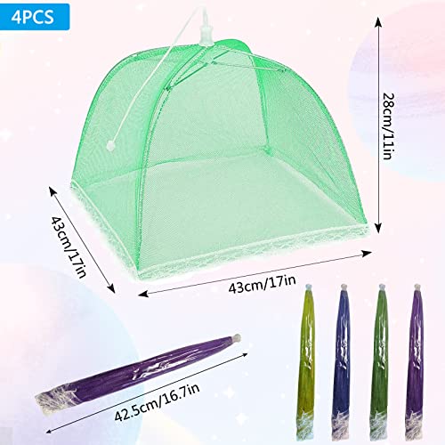 4 Pack of 17-Inch Pop-Up Mesh Food Covers - Large Reusable Collapsible Screen Tents for Outdoor Protection Against Flies, Bugs, and Mosquitoes - Image 3
