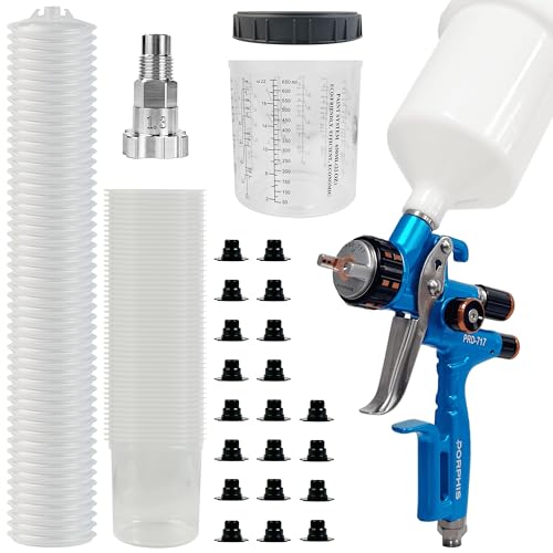 Image of Paint Spray Gun PRD-717 VS Type with Split Nozzle 1.3mm Spray Gun + Disposable Paint Cups 650ml /22oz 50 Sets