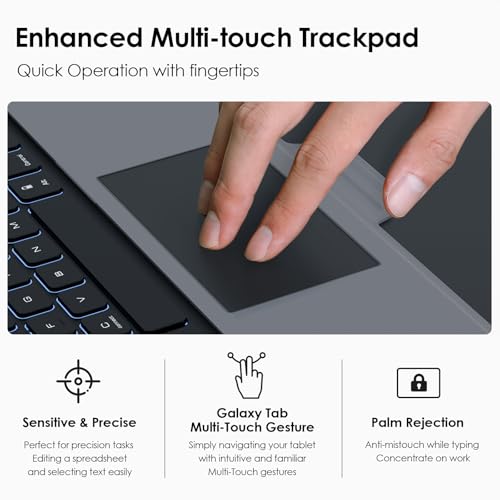 Image of Nillkin for Samsung Galaxy Tab S10 FE Plus 13.1 inch Case with Detachable Keyboard, 7-Color Backlit, Trackpad, S Pen Holder, Rugged Keyboard Case for Samsung Tablet S10 FE+, Portrait /Landscape Modes