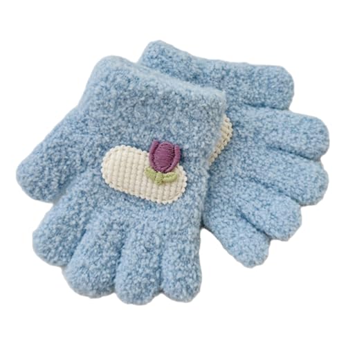 1 Pair Cosy Winter Gloves Cartoon Split Finger Mittens for Kids Ages 1-3 Year Soft and Warm Mitts for Outdoor Activity