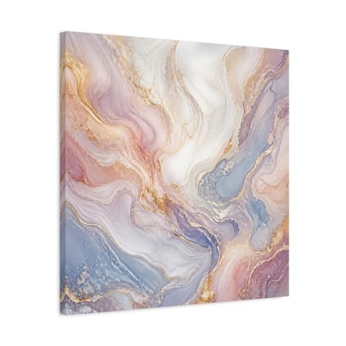 Toile marbre abstrait pastel 60x60 cm pour salon moderne