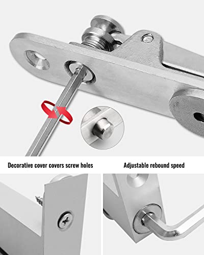 Self Closing Door Pivot Hinges, Heavy Duty Hidden Shaft Pivot Hinges Hardware For Wood Invisidoor Secret Swing Cabinet Doors, 360 Degree Stainless Steel Invisible Concealed Door Pivot Hinge System #TOP2