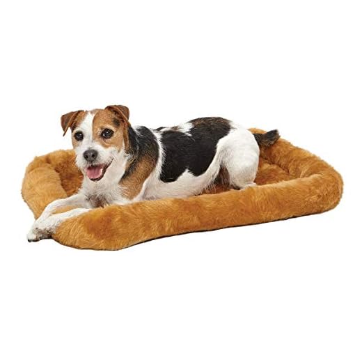MidWest Bolster Pet Bed for Dogs & Cats 24L-Inch Cinnamon Dog Bed or Cat Bed w/ Comfortable Bolster | Ideal for Small Dog Breeds & Fits a 24-Inch Dog Crate | Easy Maintenance Machine Wash & Dry | 1-Year Warranty