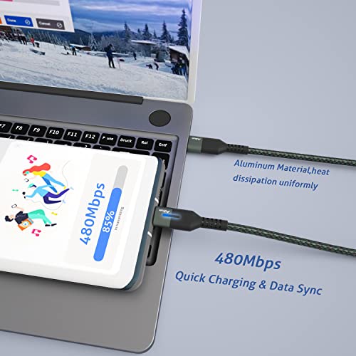Ailun Usb C Cable With Led Light Indicator Usb C To C 100W Pd Fast Charge Illuminated Nylon Braided 2Pack [6Ft] For Galaxy S22 S22+ S22Ultra S21 S20 S10 Note 20 Google Pixel 4 3 Ipad Pro #TOP3
