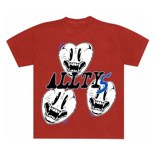 Trippie Redd ALLTY5 Three Heart Tee, Red, Small