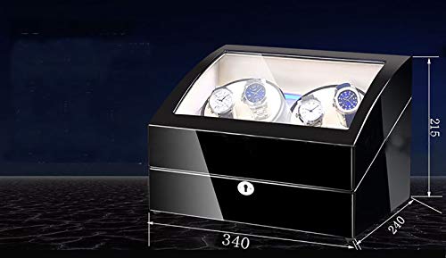 Preisvergleich Produktbild JHSHENGSHI Uhrenbeweger Fur Automatikuhren,4+6 Automatikuhren, Eingebaute LED-Beleuchtung, Leiser Japanischer Motor mit weichen flexiblen Uhrenkissen, Automatikuhren Uhrenbeweger