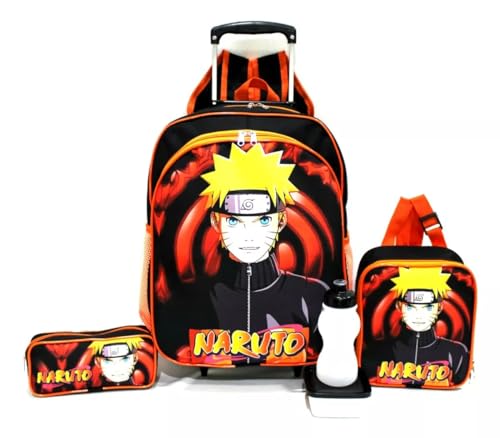 Kit Mochila Infantil Anime Sharingan Poder Mangá Lisa Rodinhas Tam G