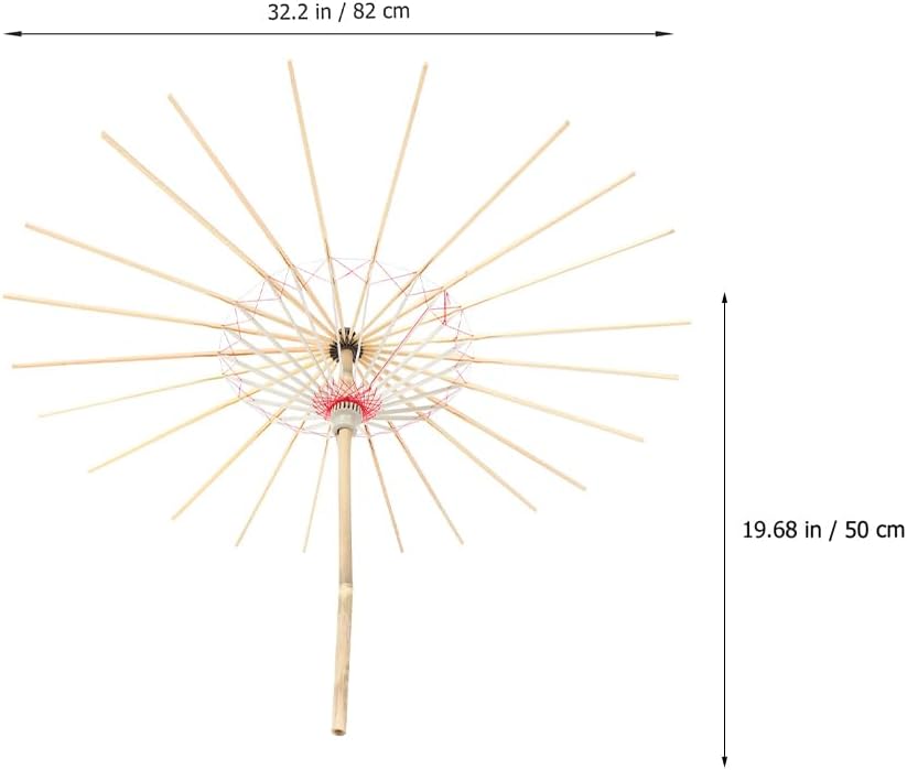 MAGICLULU 2Pcs Creative Oiled Paper Umbrella Stands Skeleton for Paper Umbrella Projects for Home Decoration and Photo Props Craftsmanship with Lines