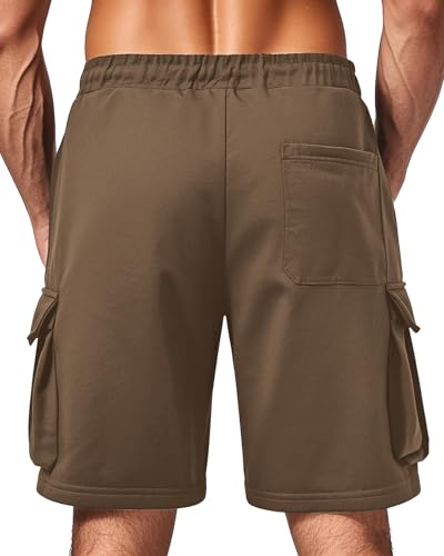 Image of Men's Cargo Sweat Shorts Casual Workout Athletic Jogger Gym SweatShorts