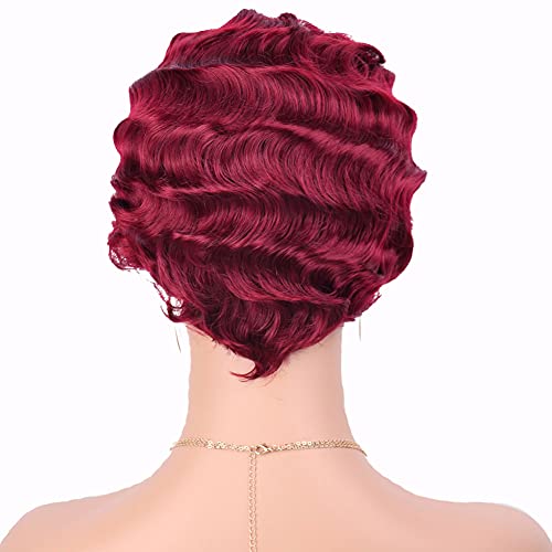G&T Wig Finger Wave Wig Vintage Wigs For Women Glueless Wear And Go Wig Synthetic Pixie Wigs Nuna Wigs Retro Curly Wigs For Cosplay Costume Halloween Party Daily (Bug) #TOP4