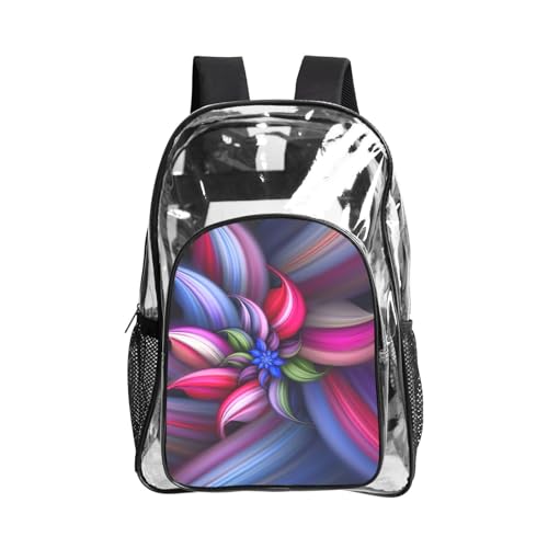Mochila de seguridad transparente floral que agiliza el acceso escolar