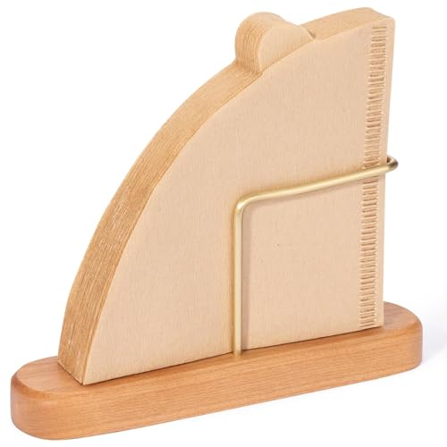 Support pour Filtre à Café, Porte Filtre à Café en Bois Naturel, Filtre Cafe, Papier Filtrant pour le Rangement (14 x 3,5 x 7 cm)
