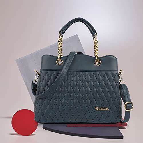 Image of EVEDA Synthetic Vegan Leather Classic Chain Strap Top Handle Handheld Shoulder Crossbody Water Resistant Handbag For Women