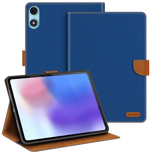 Coque Teclast P50 AI antichoc TPU et cuir avec support bleu