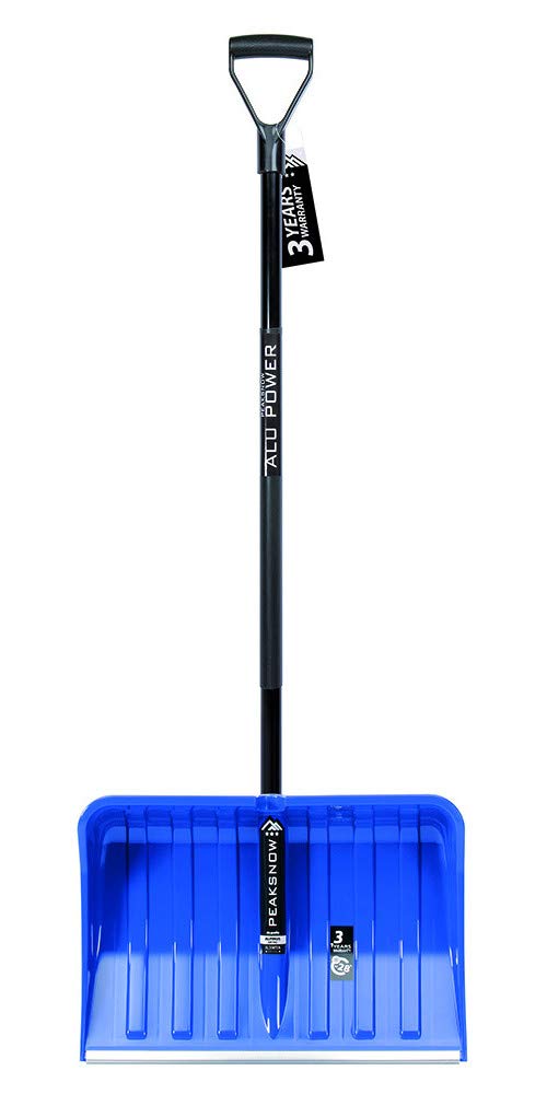 Lot de 2 pelles à neige avec poignée ergonomique – Pelle à neige pour petites et grandes quantités de neige – Lame en plastique, largeur de la lame : 55 cm, manche en aluminium