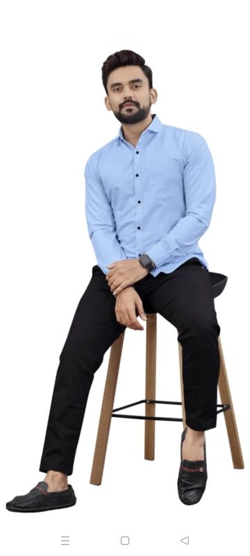 Image of Mens Solid Slim Fit Shirt | Formal Shirts | Men Office Wear | Formal Shirts for Men Office Wear Branded 102-Plain Shirt