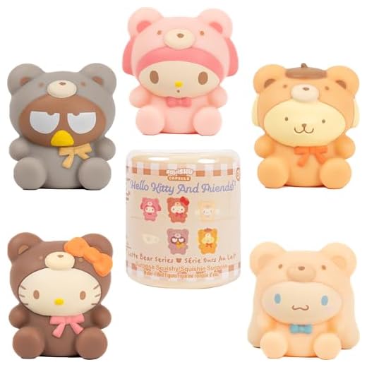 Hamee Sanrio Hello Kitty and Friends Series 7 Latte Bear SquiSHU Capsule Squishy Toy [Birthday Bag, Party Favor, Gift Basket Filler, Stress Relief] – 1 Pc. (Mystery – Blind Capsule)