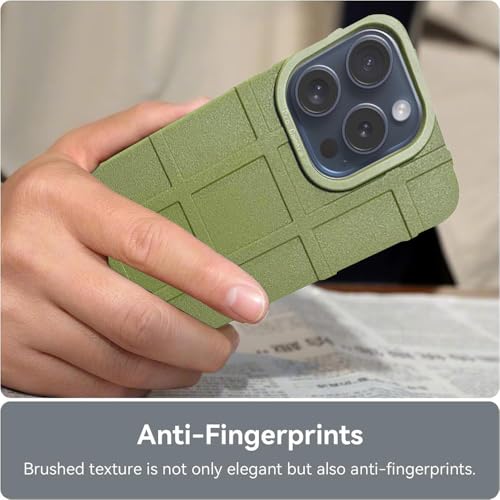 Image of Amazon Brand - Solimo Shockproof Back Case Cover for Apple iPhone 15 Pro Max | 360 Degree Protection | Slim Protective Case | Anti-Scratch Tough TPU Case for Apple iPhone 15 Pro Max (Green)