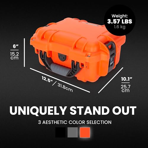Image of NANUK 905 Empty Hard Case - IP67 Waterproof Protective Hard-Shell Case, Impact Resistant, Dustproof Storage & Travelling Box, 12.5 inch x 10.1 inch x 6 inch, Made in Canada - Orange