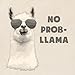 CafePress No Problem Llama Tote Bag Reusable Natural Beige Canvas Shopping Bag
