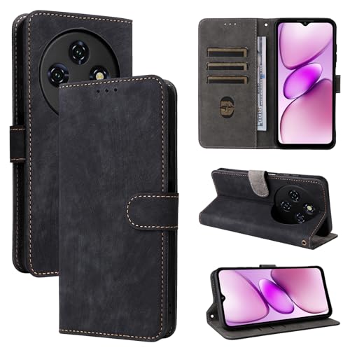 �Ή��@�� for Oukitel C5 2025 �g�ѓd�b�P�[�X,PU���U�[�A�t���b�v�P�[�X�J�o�[,�Ή��@�� for Oukitel C5 2025 �X�}�z�P�[�X, Black