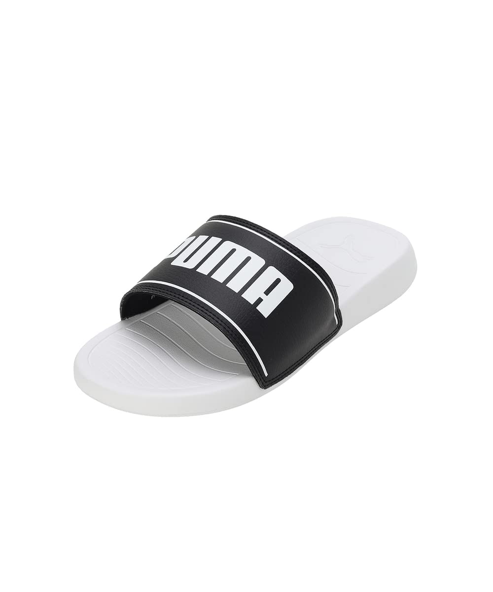 Puma unisex-adult Slide Max White-Black Slide Sandal - 10 UK (39453704)