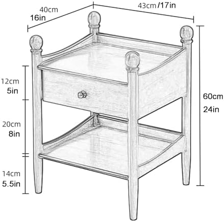 Wooden Nightstand with Open Shelf & Drawer - Stylish Side Table for Small Spaces, Perfect Bedside & Coffee Table with Storage - Modern Design for Bedroom & Living Room
