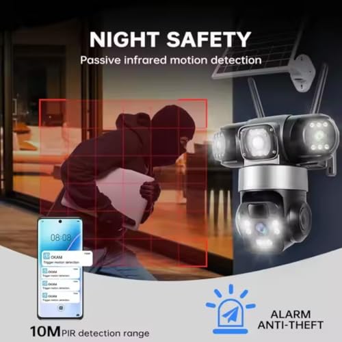 Image of Eyetech 3MP WiFi Light Bulb Camera for Home Indoor | 360 View | Full HD | Color Night Vision |M (3 Lens Solar)