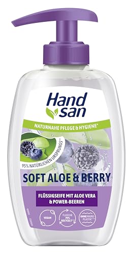 Handsan Flüssigseife Soft Aloe & Berry 300 ml Spender, vegane Seife mit Aloe vera & Power -Beeren