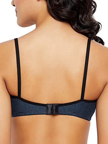 Image of Clovia Women's Cotton Spandex Solid Non-Padded Full Cup Wire Free Everyday Bra - Dark Blue