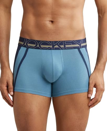 Image of Jockey US21 Men's Super Combed Cotton Elastane Stretch Solid Trunk with Ultrasoft Waistband