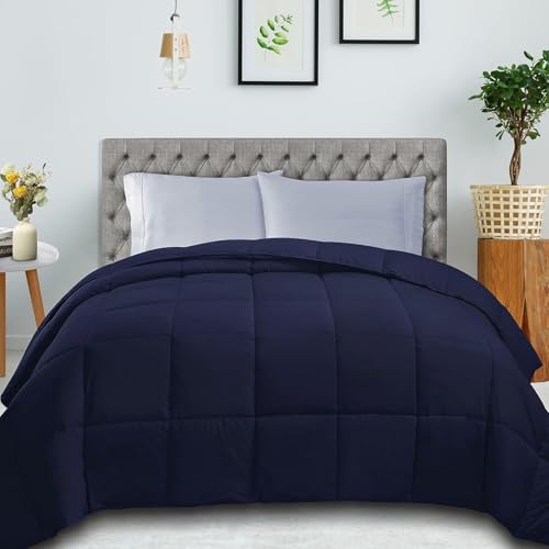 Duvet alternatif supérieure bleu marine doudou classique lit simple