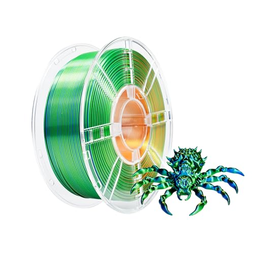 Image of iBOSS Silk Three Color Yellow Green Blue High Speed Shiny PLA+ Filament,1kg 3D Printer PLA Plus Filament 1.75mm + / -0.02mm, PLA Pro Fit for Most 3D Printers (Silk Yellow Green Blue)