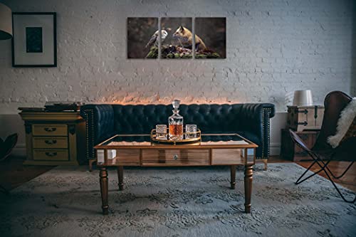 Nan Wind Owl And Fox Modern Wall Art Canvas Wildlife Wall Decor Forest Pictures On Wall Art For Home Office Decorations Living Room Bedroom And Kitchen Decor 3 Pcs Framed Canvas Prints 12X16Inches #TOP3