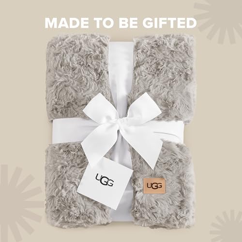 UGG Adalee Faux Fur Throw Blanket for Couch, Cozy Fuzzy Blanket for Chair or Bed, Easy Care Reversible Fluffy Throw, Luxury Home Decor, 50-inch x 70-inch, Seal Grey by UGG - Image 5