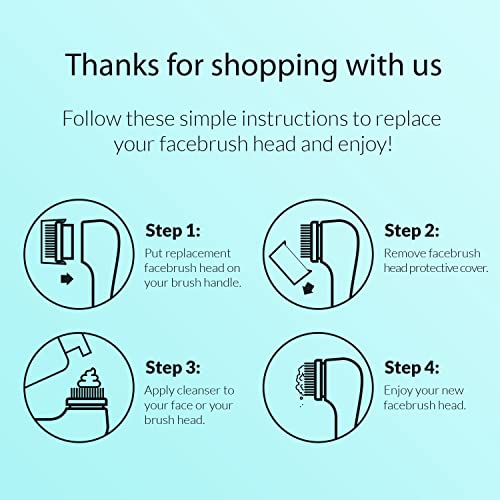 Cabeças de escova de limpeza facial de substituição da Brushmo compatíveis com cabeça de escova de l