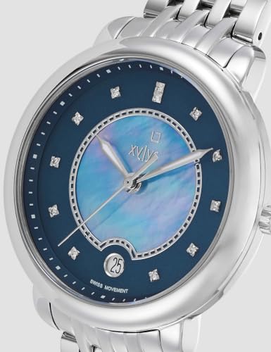 Image of Xylys Quartz Analog Blue Dial Silver Stainless Steel Strap Watch for Women