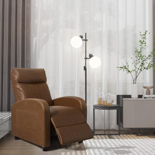 Image of Homall Recliner Chair, Recliner Sofa PU Leather for Adults, Khaki Recliners