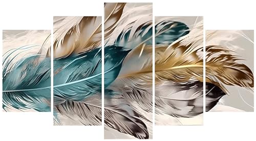 Broderie Diamant plume abstraite kit complet adulte grand format puzzle art pour salon
