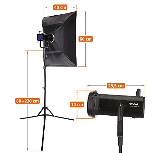 Rollei Lumen Studio 150 Set, Profi LED-Dauerlicht Set bestehend aus 2 LED-Leuten, 2 Lampen-Stative und Transporttasche. Das ultimative Starterset für Profi-Fotografen. - Image 6