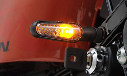 Set Daytona Mini LED frecce per moto 2 pezzi anteriore o posteriore argento vetro trasparente