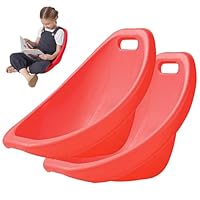 2 Pack Kids Scoop Rocker Chairs, Stackable, Sturdy, Convenient Scoop Rocker, Plastic Scoop Rocker Chair, Great for Indoor Outdoor Activities,Red,2 PCS