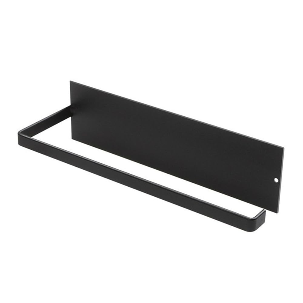 VVW&LIU Wall Mounted Roll Paper Holder Punch Free Bathroom Kitchen Toilet Paper Storage Rack Tissue Towel Shelf,Black